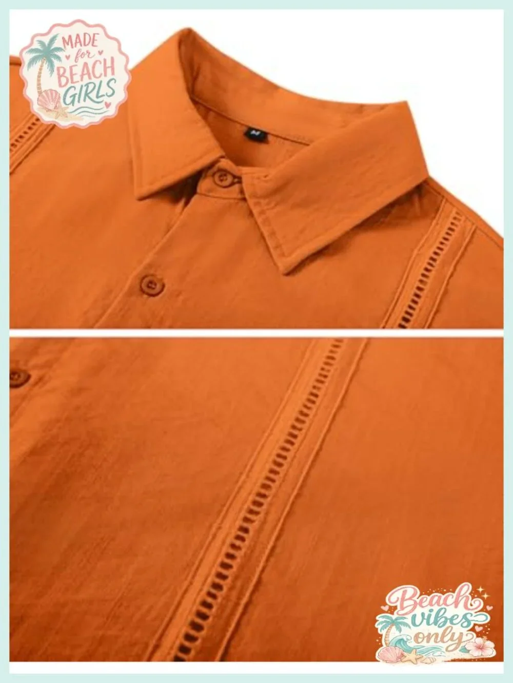 Men's 2 Piece Linen Short Set Button Down Cuban Guayabera Shirt and Shorts